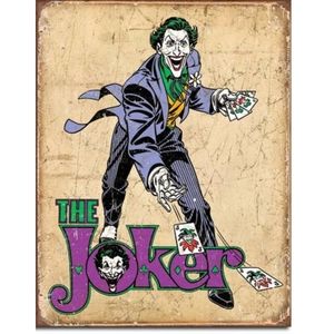 Joker Tin Sign - "Joker With Cards" USA Made